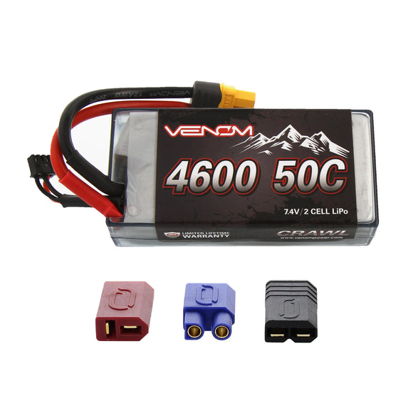 50C 2S 4600mAh 7.4V LiPo Short Hardcase Battery w/Uni 2.0 - Race Dawg RC