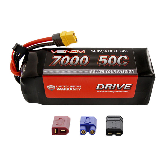 DRIVE 50C 4S 7000mAh 14.8V LiPo Battery, w/ UNI Plug - Race Dawg RC