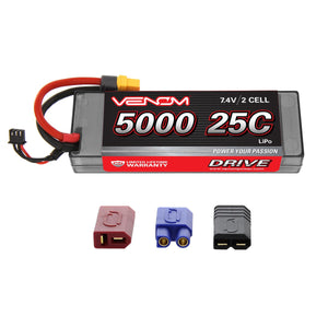 DRIVE 25C 2S 5000mAh 7.4V LiPo Hardcase Battery with UNI 2.0 - Race Dawg RC