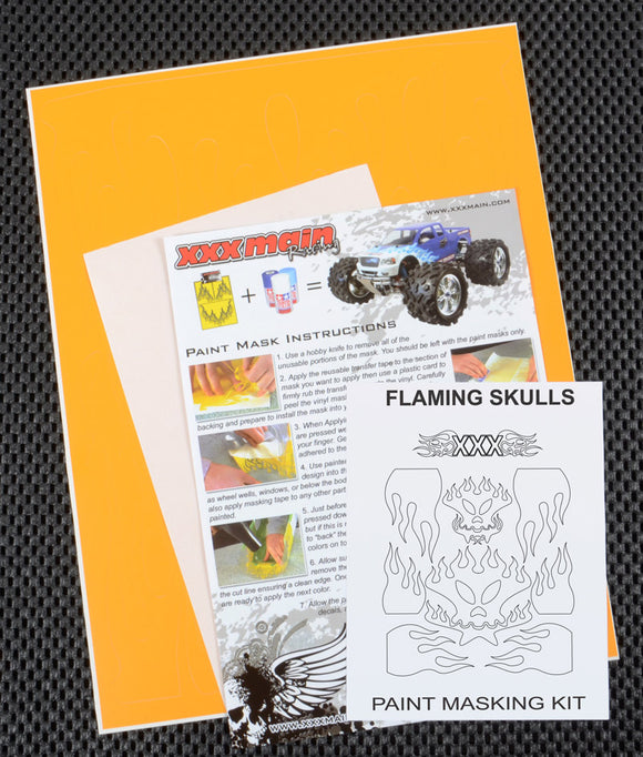 Flaming Skulls Paint Mask - Race Dawg RC