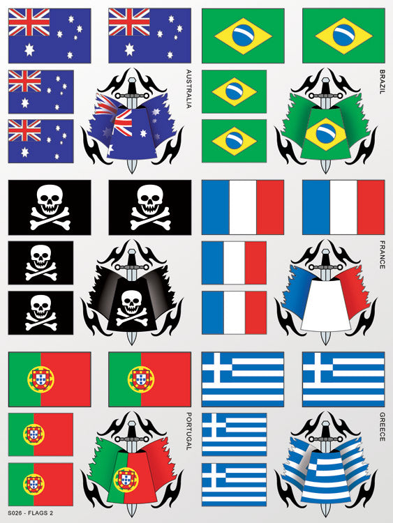 Flags 2 Sticker Sheet - Race Dawg RC