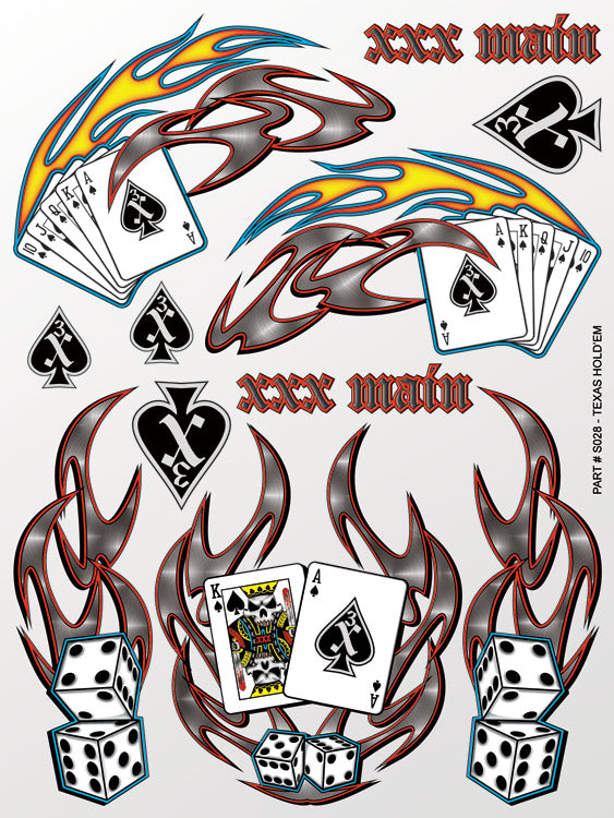 Texas Hold'em Sticker Sheet - Race Dawg RC