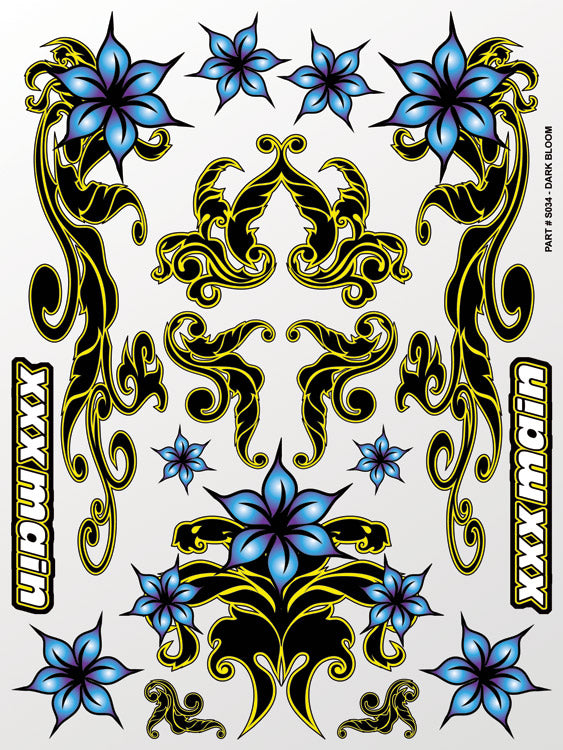 Dark Bloom Sticker Sheet - Race Dawg RC